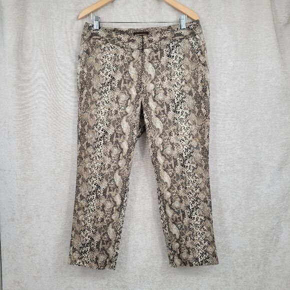 Snakeskin Print Women's Cropped Pants Baddie Bikercore Animal Pattern Edgy - Picture 1 of 8